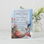 Surrealistische kunst met bloemen & vogels kaart (Staand voorkant)