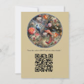 Surrealistische kunst met bloemen & vogels kaart (Achterkant)