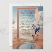 Surrealistische kunst met bloemen & vogels kaart (Voorkant)