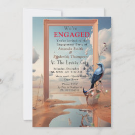 Surrealistische kunst met bloemen & vogels kaart