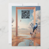 Surrealistische kunst met bloemen & vogels kaart (Achterkant)