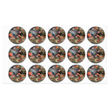 Surrealistische kunst met bloemen & vogels