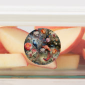 Surrealistische kunst met bloemen & vogels labels (Aangebracht)