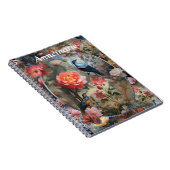 Surrealistische kunst met bloemen & vogels notitieboek (Rechterzijde)