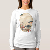 Surrealistische kunst met bloemen & vogels t-shirt (Voorkant)