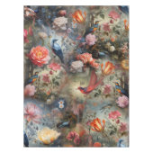 Surrealistische kunst met bloemen & vogels tafelkleed (Voorkant)