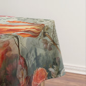 Surrealistische kunst met bloemen & vogels tafelkleed (Voorbeeld)