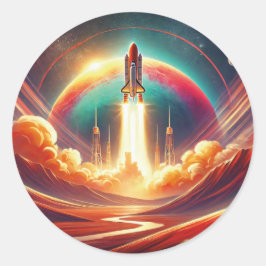 surrealistische kunst ronde sticker