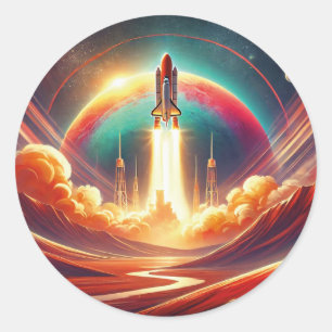 surrealistische kunst ronde sticker