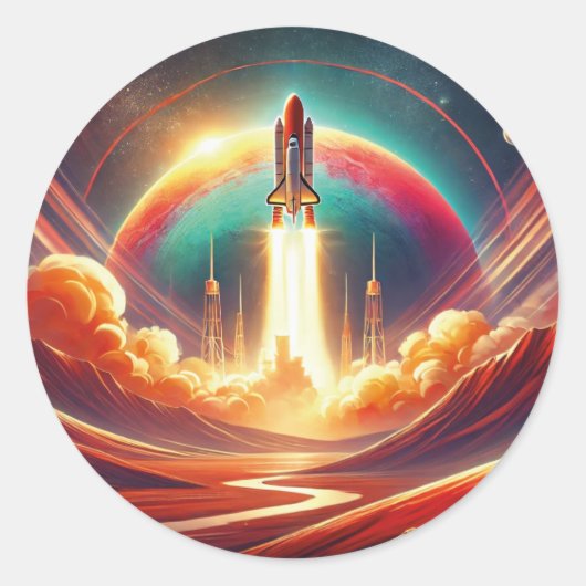 surrealistische kunst ronde sticker (Voorkant)