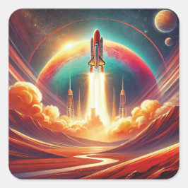 surrealistische kunst vierkante sticker