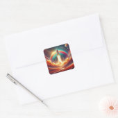 surrealistische kunst vierkante sticker (Envelop)