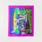 Surrealistische kunst voor vrede en liefde wandkleed (Voorkant)