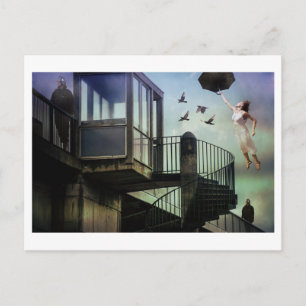 surrealistische kunstfantasie van de politiestaat briefkaart