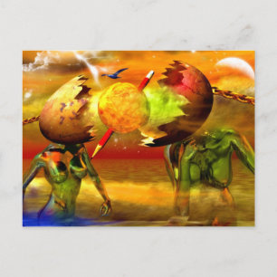 Surrealistische kunstwerken briefkaart