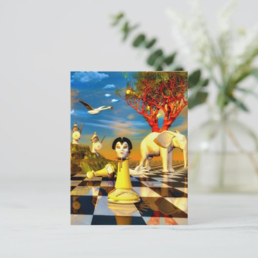 Surrealistische kunstwerken briefkaart (Staand voorkant)