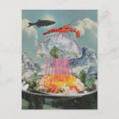 Surrealistische kwal salade collage briefkaart (Voorkant)