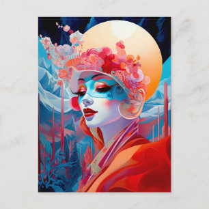 Surrealistische Lady Fantasy Kunst Briefkaart
