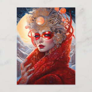Surrealistische Lady Fantasy Kunst Briefkaart
