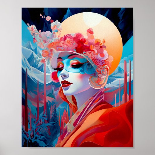 Surrealistische Lady Fantasy Kunst Poster (Voorkant)