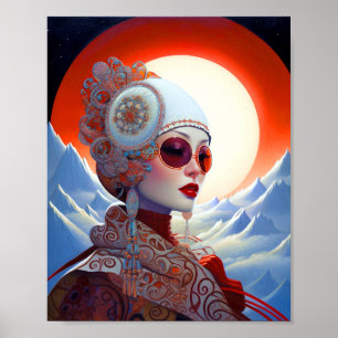 Surrealistische Lady Fantasy Kunst Poster