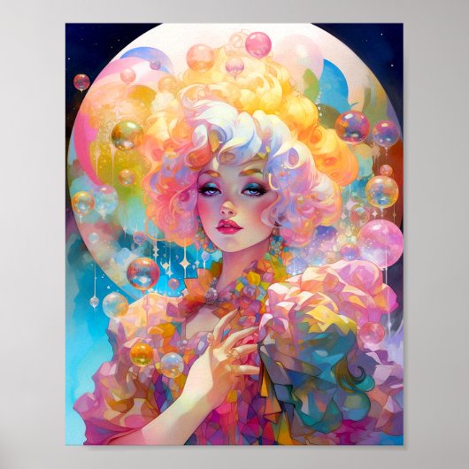 Surrealistische Lady Fantasy Kunst Poster (Voorkant)