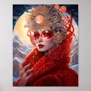 Surrealistische Lady Fantasy Kunst Poster