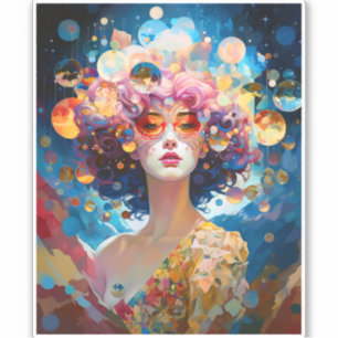 Surrealistische Lady Fantasy Kunst Sticker