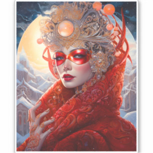 Surrealistische Lady Fantasy Kunst Sticker