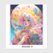 Surrealistische Lady Fantasy Kunst Sticker (Vel)