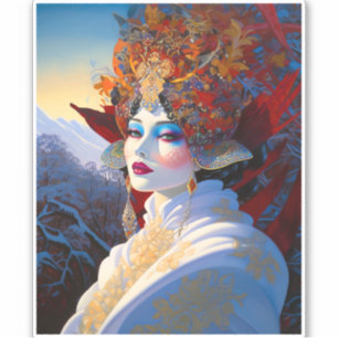 Surrealistische Lady Fantasy Kunst Sticker