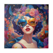 Surrealistische Lady Fantasy Kunst Tegeltje (Voorkant)