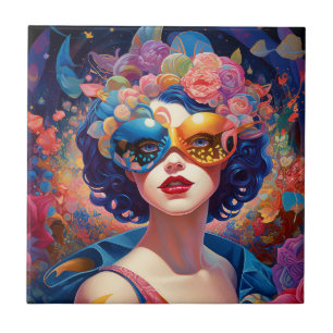 Surrealistische Lady Fantasy Kunst Tegeltje