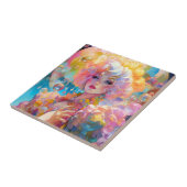 Surrealistische Lady Fantasy Kunst Tegeltje (Zijkant)