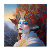 Surrealistische Lady Fantasy Kunst Tegeltje (Voorkant)