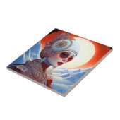 Surrealistische Lady Fantasy Kunst Tegeltje (Zijkant)