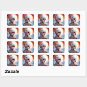 Surrealistische Lady Fantasy Kunst Vierkante Sticker (Vel)