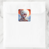 Surrealistische Lady Fantasy Kunst Vierkante Sticker (Tas)