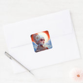 Surrealistische Lady Fantasy Kunst Vierkante Sticker (Envelop)