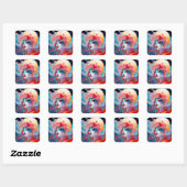 Surrealistische Lady Fantasy Kunst Vierkante Sticker (Vel)