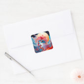Surrealistische Lady Fantasy Kunst Vierkante Sticker (Envelop)