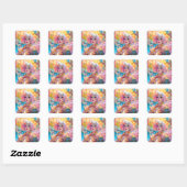 Surrealistische Lady Fantasy Kunst Vierkante Sticker (Vel)