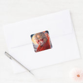 Surrealistische Lady Fantasy Kunst Vierkante Sticker (Envelop)