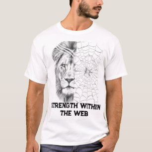 Surrealistische Leeuw in Zwart-Wit Web Motiverend T-shirt