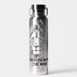 Surrealistische Leeuw in Zwart-Wit Web Motiverend Waterfles