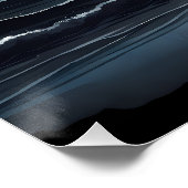 Surrealistische maanopkomst boven rustige oceaanku perfect poster (Hoek)