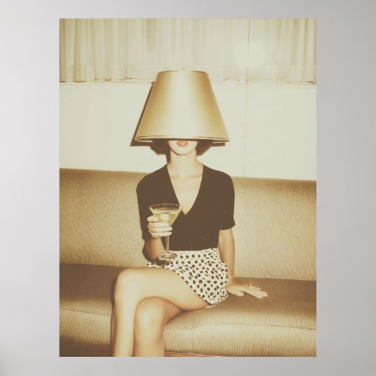 Surrealistische Martini Mood Portret Poster (Voorkant)