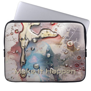 Surrealistische metalen vloeistofkunst aangepaste laptop sleeve