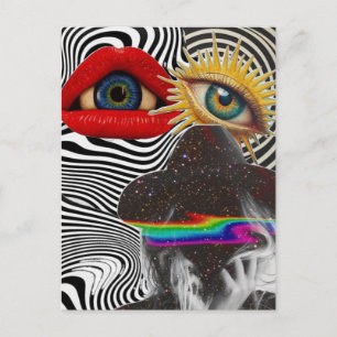 Surrealistische Mixed Media Collage Ansichtkaart Briefkaart