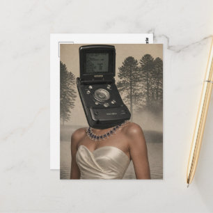 Surrealistische modecollage alternatieve verouderd briefkaart